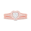 Thumbnail Image 3 of Round-Cut Diamond Heart-Shaped Bridal Set 3/8 ct tw 14K Rose Gold