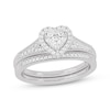 Thumbnail Image 1 of Round-Cut Diamond Heart-Shaped Bridal Set 3/8 ct tw 14K White Gold