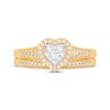 Thumbnail Image 2 of Round-Cut Diamond Heart-Shaped Bridal Set 3/8 ct tw 14K Yellow Gold