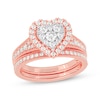 Thumbnail Image 0 of Round-Cut Diamond Heart-Shaped Bridal Set 1 ct tw 14K Rose Gold