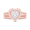 Thumbnail Image 2 of Round-Cut Diamond Heart-Shaped Bridal Set 1 ct tw 14K Rose Gold