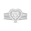 Thumbnail Image 2 of Round-Cut Diamond Heart-Shaped Bridal Set 1 ct tw 14K White Gold