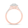 Thumbnail Image 3 of Now + Forever Baguette & Round-Cut Multi-Diamond Center Cushion-Shaped Engagement Ring 1/2 ct tw 14K Rose Gold