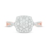 Thumbnail Image 4 of Baguette & Round-Cut Multi-Diamond Center Cushion-Shaped Engagement Ring 1/2 ct tw 14K Rose Gold