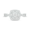 Thumbnail Image 4 of Baguette & Round-Cut Multi-Diamond Center Cushion-Shaped Engagement Ring 1/2 ct tw 14K White Gold