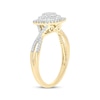 Thumbnail Image 2 of Baguette & Round-Cut Multi-Diamond Center Cushion-Shaped Engagement Ring 1/2 ct tw 14K Yellow Gold