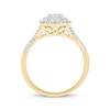 Thumbnail Image 3 of Baguette & Round-Cut Multi-Diamond Center Cushion-Shaped Engagement Ring 1/2 ct tw 14K Yellow Gold