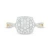 Thumbnail Image 4 of Baguette & Round-Cut Multi-Diamond Center Cushion-Shaped Engagement Ring 1/2 ct tw 14K Yellow Gold