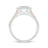 Thumbnail Image 4 of Baguette & Round-Cut Multi-Diamond Center Cushion-Shaped Engagement Ring 1 ct tw 14K Two-Tone Gold