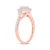 Thumbnail Image 2 of Round-Cut Multi-Diamond Center Oval-Shaped Engagement Ring 1/2 ct tw 14K Rose Gold