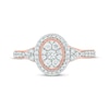 Thumbnail Image 4 of Round-Cut Multi-Diamond Center Oval-Shaped Engagement Ring 1/2 ct tw 14K Rose Gold