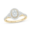 Thumbnail Image 1 of Round-Cut Multi-Diamond Center Oval-Shaped Engagement Ring 1/2 ct tw 14K Yellow Gold