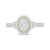 Thumbnail Image 4 of Round-Cut Multi-Diamond Center Oval-Shaped Engagement Ring 1/2 ct tw 14K Yellow Gold