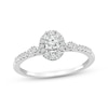 Thumbnail Image 0 of Round-Cut Diamond Oval Halo Engagement Ring 3/8 ct tw 10K White Gold