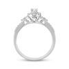 Thumbnail Image 2 of Round-Cut Diamond Oval Halo Engagement Ring 3/8 ct tw 10K White Gold