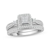 Thumbnail Image 1 of Now + Forever Princess & Round-Cut Diamond Bridal Set 1/2 ct tw 10K White Gold