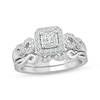 Thumbnail Image 1 of Princess & Round-Cut Diamond Bridal Set 5/8 ct tw 10K White Gold