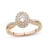 Thumbnail Image 1 of Oval & Round-Cut Diamond Engagement Ring 1/2 ct tw 14K Rose Gold