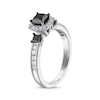 Thumbnail Image 1 of Princess-Cut Black Diamond & White Diamond Engagement Ring 1-1/4 ct tw 14K White Gold