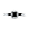 Thumbnail Image 2 of Princess-Cut Black Diamond & White Diamond Engagement Ring 1-1/4 ct tw 14K White Gold