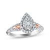 Thumbnail Image 1 of Multi-Diamond Center Pear Frame Engagement Ring 1/2 ct tw 10K Two-Tone Gold