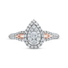 Thumbnail Image 3 of Multi-Diamond Center Pear Frame Engagement Ring 1/2 ct tw 10K Two-Tone Gold