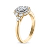 Thumbnail Image 2 of Multi-Diamond Center Oval Double Frame Engagement Ring 1/2 ct tw 10K Two-Tone Gold