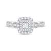 Thumbnail Image 2 of Princess-Cut Diamond Double Frame Engagement Ring 1/2 ct tw 10K White Gold