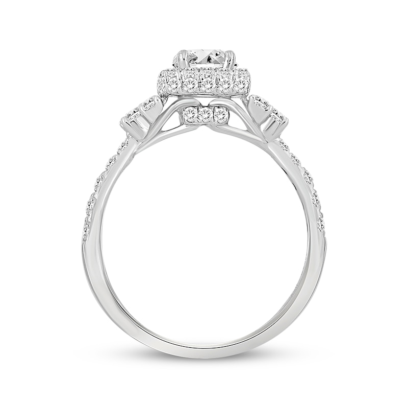 Main Image 3 of Now + Forever Round-Cut Diamond Cushion Frame Engagement Ring 1-1/8 ct tw 14K White Gold