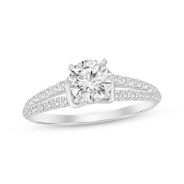 Now + Forever Round-Cut Diamond Collar Engagement Ring 1-3/8 ct tw 14K White Gold