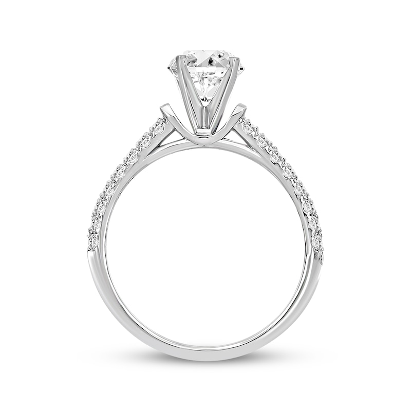 Round-Cut Diamond Collar Engagement Ring 1-3/8 ct tw 14K White Gold