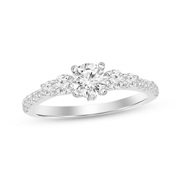 Now + Forever Round-Cut Diamond Five-Stone Engagement Ring 7/8 ct tw 14K White Gold