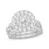 Thumbnail Image 1 of Round-Cut Diamond Double Halo Twist Bridal Set 2 ct tw 14K White Gold