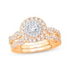 Thumbnail Image 1 of Round-Cut Diamond Halo Bridal Set 1 ct tw 14K Yellow Gold