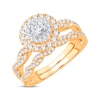 Thumbnail Image 2 of Round-Cut Diamond Halo Bridal Set 1 ct tw 14K Yellow Gold