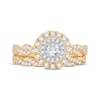 Thumbnail Image 3 of Round-Cut Diamond Halo Bridal Set 1 ct tw 14K Yellow Gold