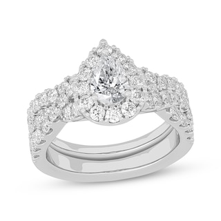 Marquise Diamond Engagement Ring 2.07 ct tw 14K White Gold DENG048