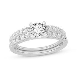 Now + Forever Lab-Grown Diamonds Round-Cut Bridal Set 1-1/2 ct tw 14K White Gold