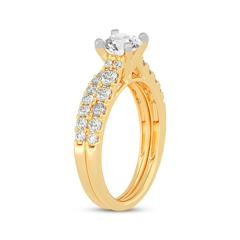 Main Image 2 of Lab-Grown Diamonds by KAY Round-Cut Bridal Set 1-1/2 ct tw 14K Yellow Gold