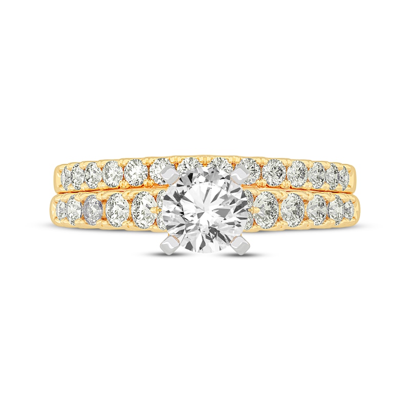 Main Image 3 of Lab-Grown Diamonds by KAY Round-Cut Bridal Set 1-1/2 ct tw 14K Yellow Gold