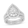 Thumbnail Image 0 of Lab-Grown Diamonds by KAY Pear-Shaped Double Frame Bridal Set 2 ct tw 14K White Gold