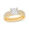 Thumbnail Image 0 of Lab-Created Diamonds by KAY Princess-Cut Twist Shank Bridal Set 2 ct tw 14K Yellow Gold