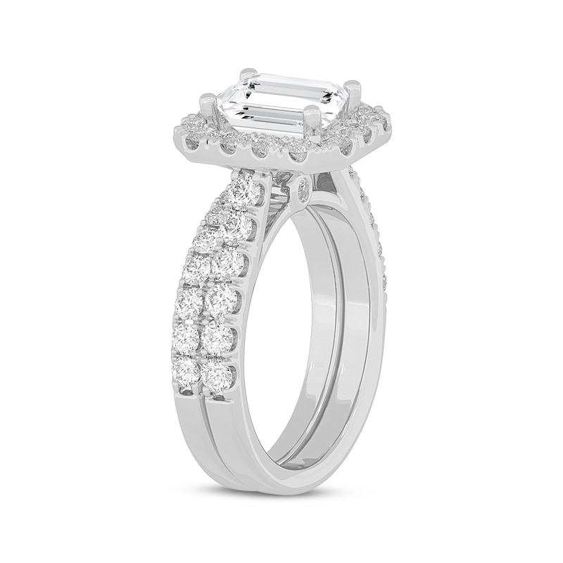 Main Image 2 of Lab-Grown Diamonds by KAY Emerald-Cut Bridal Set 3 ct tw 14K White Gold