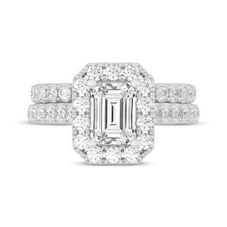 Lab-Created Diamonds by KAY Emerald-Cut Bridal Set 3 ct tw 14K White ...