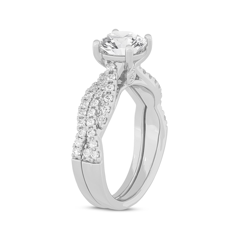 Main Image 2 of Lab-Grown Diamonds by KAY Round-Cut Twist Bridal Set 2 ct tw 14K White Gold