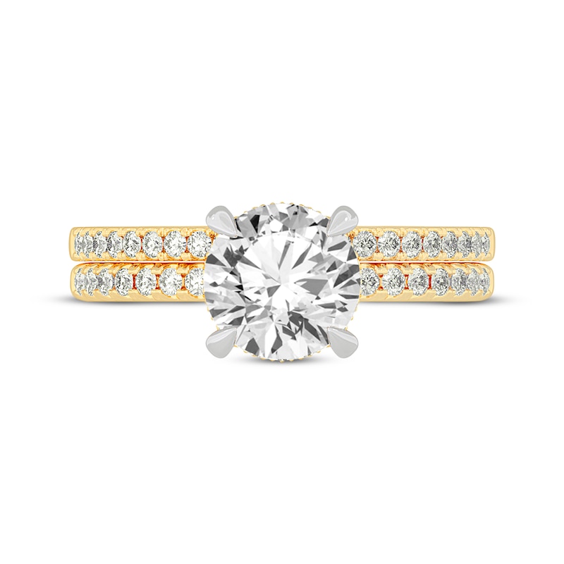 Main Image 3 of Lab-Grown Diamonds by KAY Round-Cut Bridal Set 2-3/8 ct tw 14K Yellow Gold