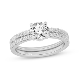 Lab-Grown Diamonds by KAY Round-Cut Bridal Set 1-3/8 ct tw 14K White Gold