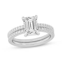 Now + Forever Lab-Grown Diamonds Emerald-Cut Bridal Set 2-3/8 ct tw 14K White Gold