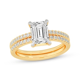 Lab-Grown Diamonds by KAY Emerald-Cut Bridal Set 2-3/8 ct tw 14K Yellow Gold