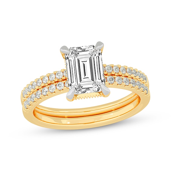 Lab-Created Diamonds by KAY Emerald-Cut Bridal Set -3/8 ct tw 14K Yellow Gold